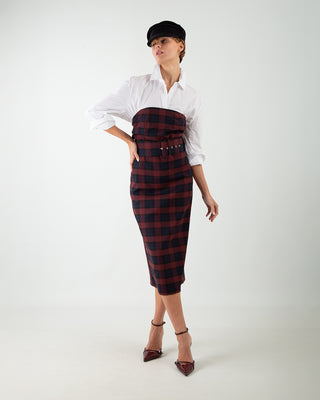 Abito midi a fascia con cintura