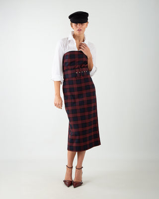 Abito midi a fascia con cintura