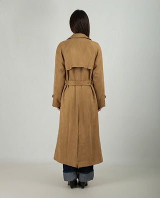Trench Lungo Scamosciato Camel