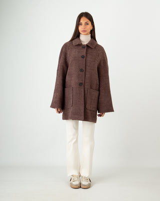 Cappotto Teddy Corto Moro