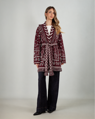 Cardigan Bandana Burgundy