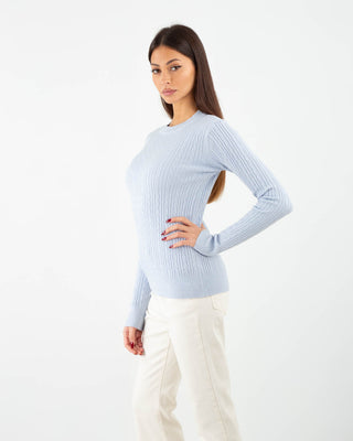 Maglia Giro Treccine Azzurro