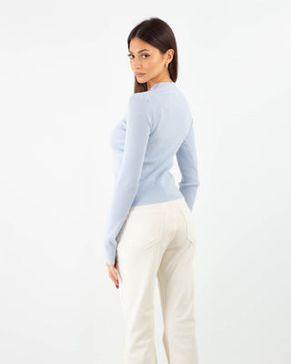 Lupetto Crop Costina Azzurro