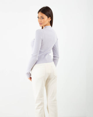 Lupetto Crop Costina Lilla