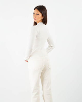 Lupetto Crop Costina Panna