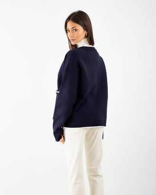 Cardigan Profili Bottoni Blu