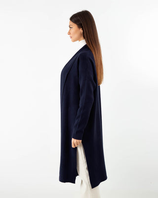 Maxi Cardigan Spacchi Blu