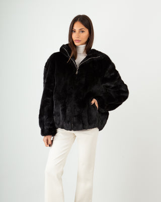 Eco-Pelliccia Cappuccio Black