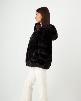 Eco-Pelliccia Cappuccio Black
