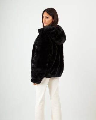 Eco-Pelliccia Cappuccio Black