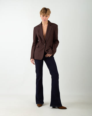 Brown One-breasted Jacket