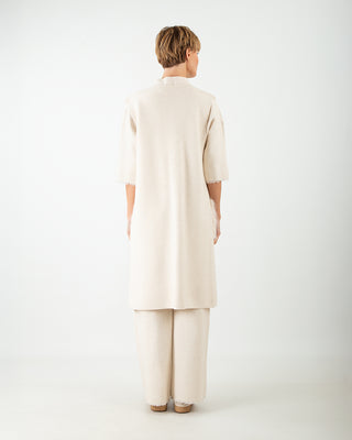 Maxi Vest Pockets Fur Cream