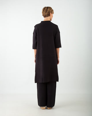 Maxi Gilet Tasche Pelliccia Nero