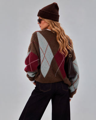 Maglione Over Rombi Brown