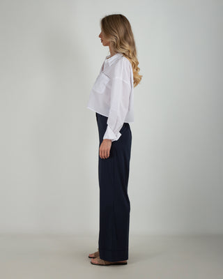Pantalone Palazzo Risvolto Navy