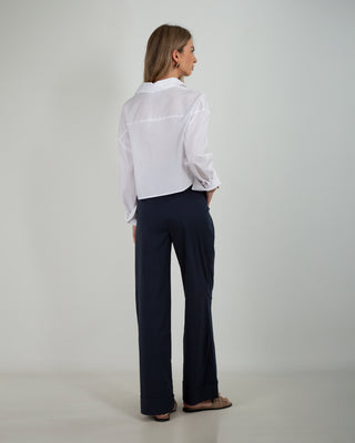 Pantalone Palazzo Risvolto Navy