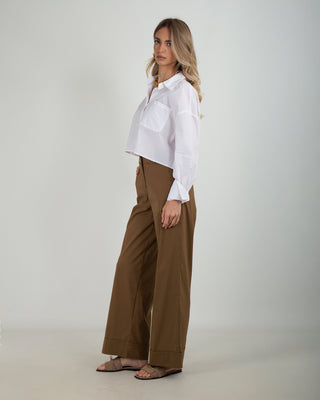 Pantalone Palazzo Risvolto Brown