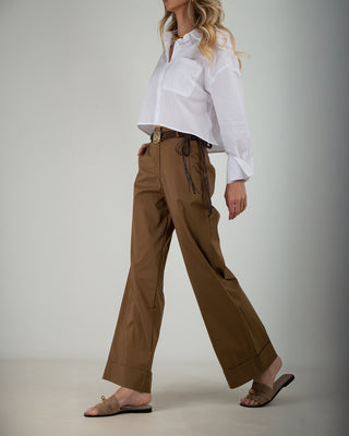 Pantalone Palazzo Risvolto Brown