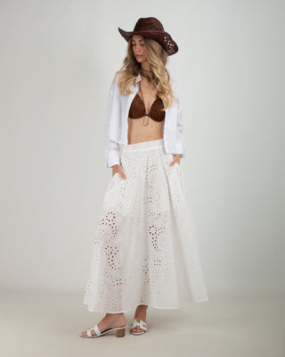 Gonna Ampia Sangallo White