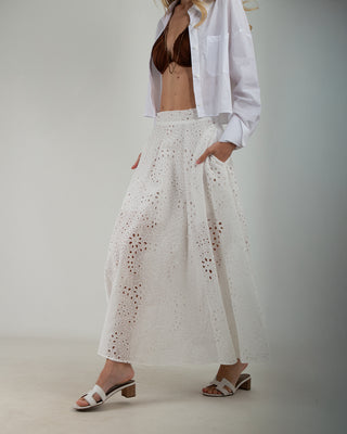 Gonna Ampia Sangallo White