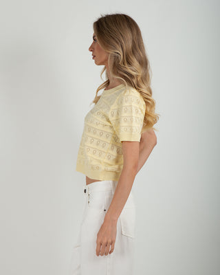 Maglia Crop Traforata Yellow