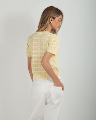 Maglia Crop Traforata Yellow