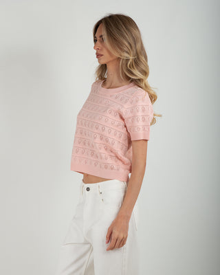 Maglia Crop Traforata Pink