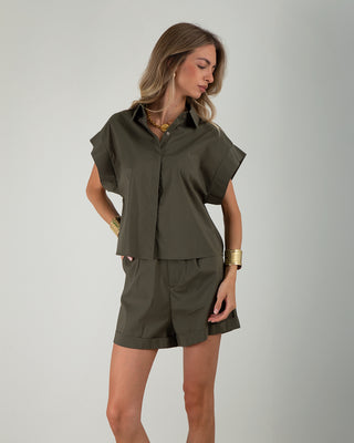 Camicia Smanicata Army Green