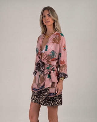 Camicia Mussola Fantasia Rosa