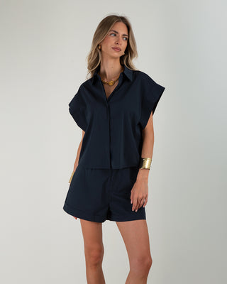 Camicia Smanicata Blue Navy