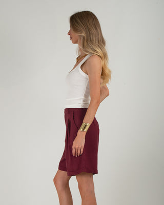 Bermuda Lungo Misto Lino Wine Red