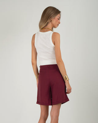 Bermuda Lungo Misto Lino Wine Red