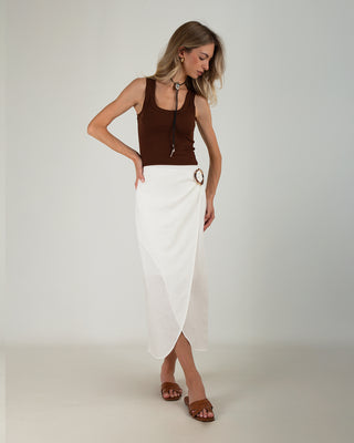 Gonna Pareo in Lino White