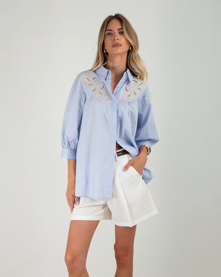 Camicia M. 3/4 Sangallo Light Blue