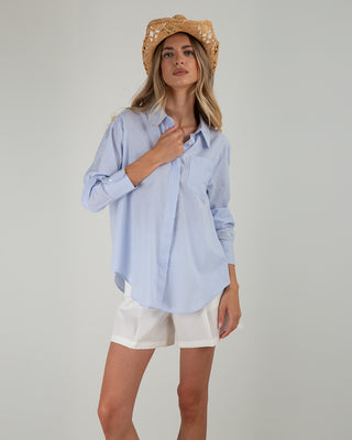 Camicia Over Taschino Azzurro