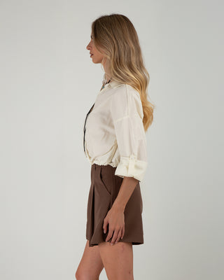 Camicia Crop Incrocio Cream