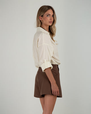 Camicia Crop Incrocio Cream