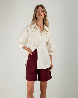 Camicia M. 3/4 Sangallo Cream