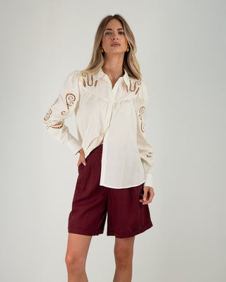Camicia Manica Palloncino Sangallo Cream