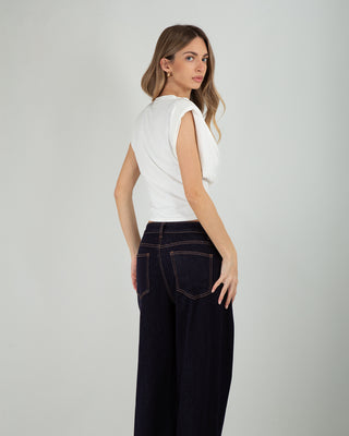 Top Smanicato Sbuffo Panna