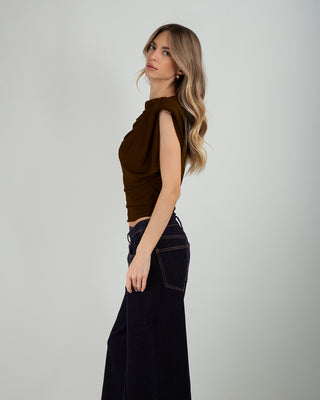 Top Smanicato Sbuffo Moro