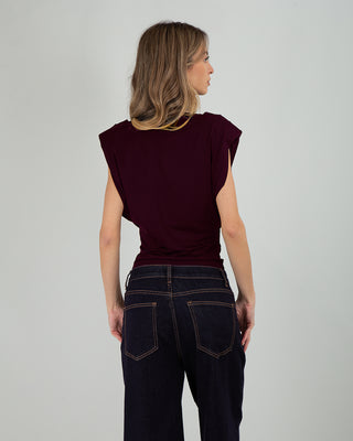 Top Drappeggiato Burgundy