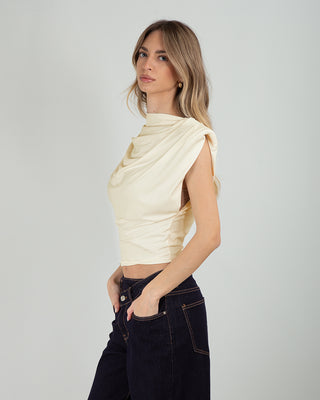 Top Drappeggiato Beige