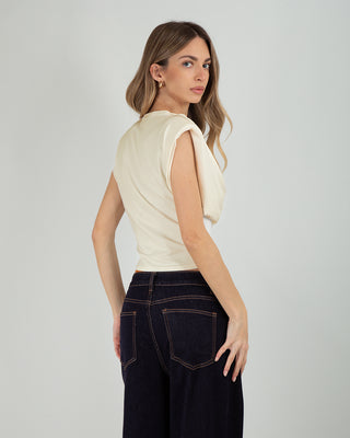 Top Drappeggiato Beige