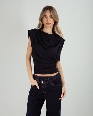 Top Drappeggiato Nero