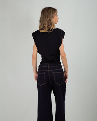 Top Smanicato Sbuffo Nero