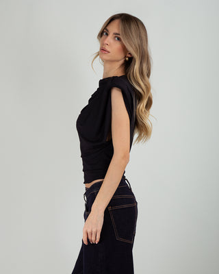 Top Drappeggiato Nero