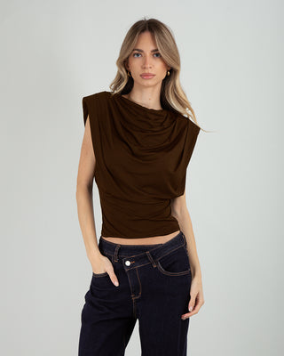 Top Drappeggiato Moro