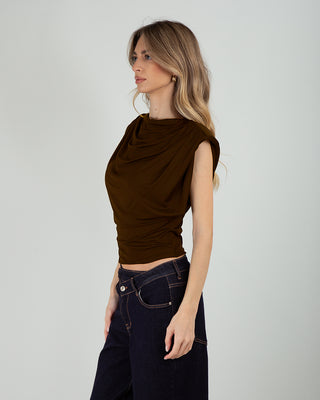 Top Drappeggiato Moro