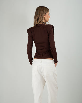 Top Incrocio Manica Lunga Choco